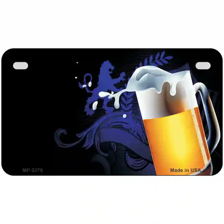 Frothy Beer Mug Offset Metal Novelty License Plate 7" x 4" (MP)