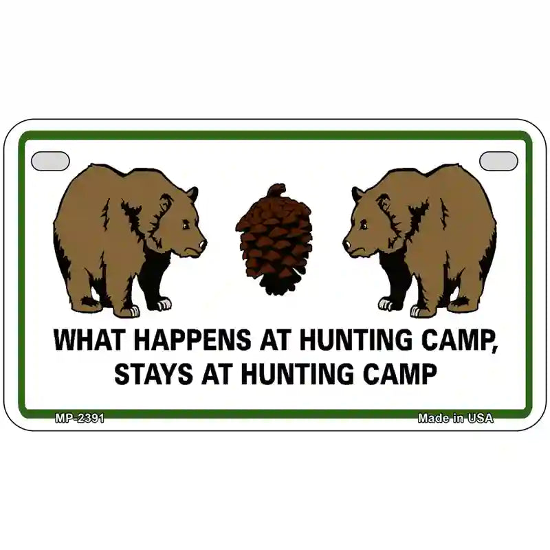 What Happens At Camp Metal Novelty License Plate 7" x 4" (MP)