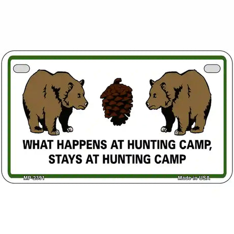 What Happens At Camp Metal Novelty License Plate 7" x 4" (MP)