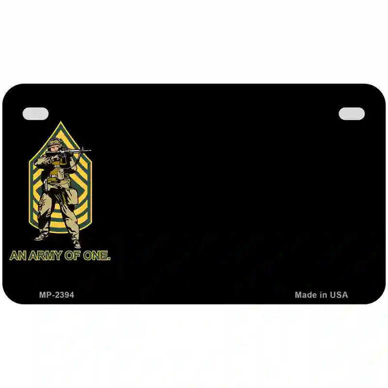 An Army of One Offset Novelty Metal License Plate 7" x 4" (MP)