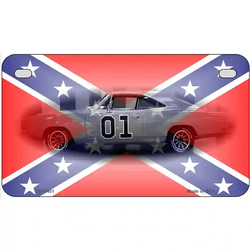 Confederate Flag Charger Metal Novelty License Plate 7" x 4" (MP)