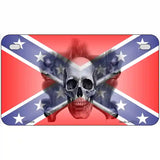 Confederate Flag Skull Metal Novelty License Plate 7" x 4" (MP)