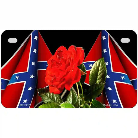 Rebel Rose Metal Novelty License Plate 7" x 4" (MP)