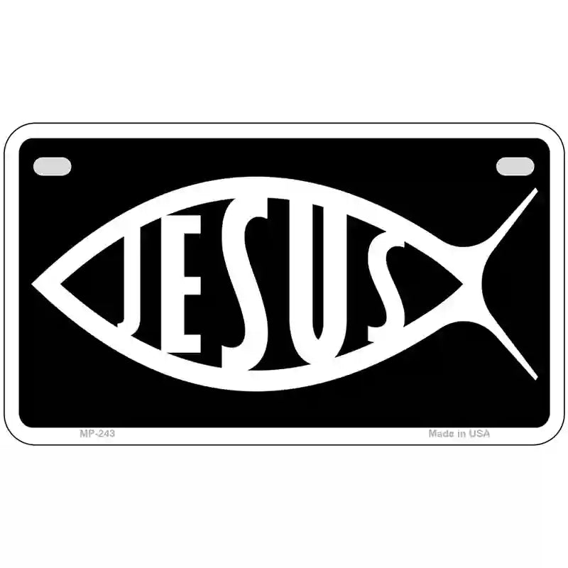 Jesus Fish Metal Vanity Novelty License Plate 7" x 4" (MP)