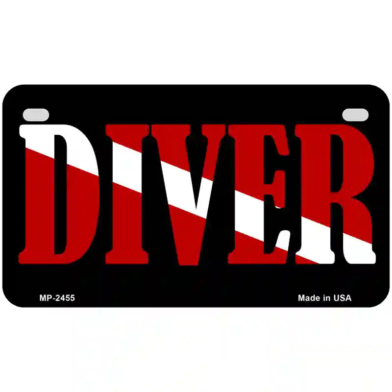 Scuba Diver Metal Novelty License Plate 7" x 4" (MP)