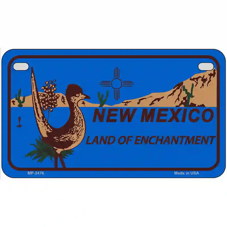 Roadrunner Blue New Mexico Metal Novelty License Plate 7" x 4" (MP)