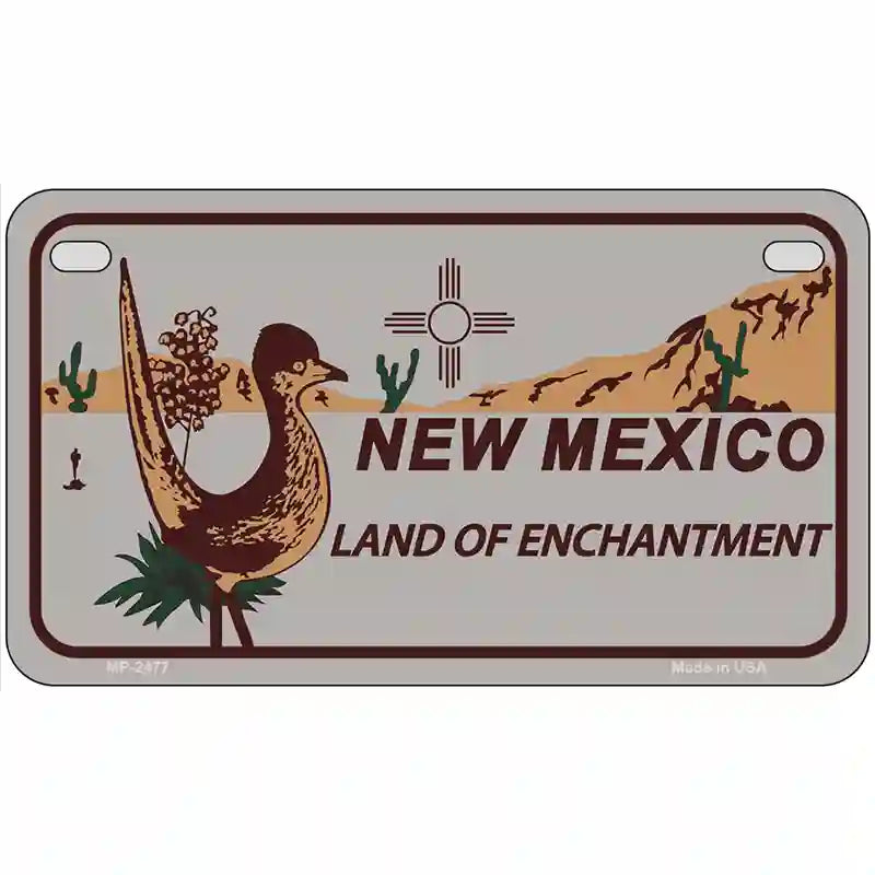 Roadrunner Gray New Mexico Metal Novelty License Plate 7" x 4" (MP)