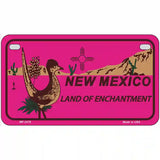 Roadrunner Pink New Mexico Metal Novelty License Plate 7" x 4" (MP)