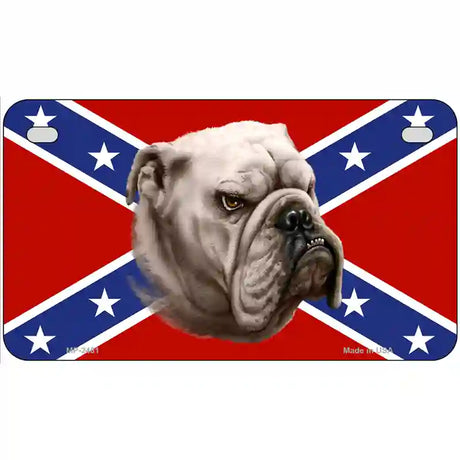 Confederate Flag Bulldog Metal Novelty License Plate 7" x 4" (MP)