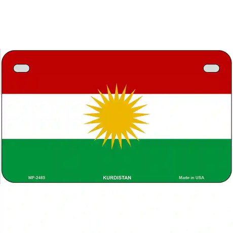 Kurdistan Flag Metal Novelty License Plate 7" x 4" (MP)