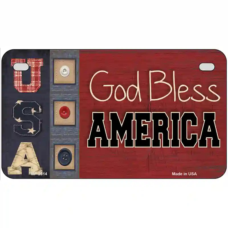 God Bless America Quilt Metal Novelty License Plate 7" x 4" (MP)