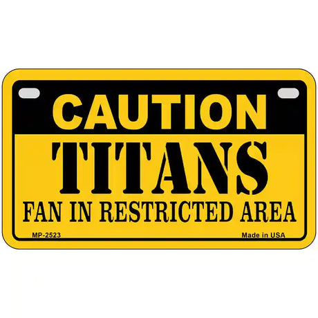 Caution Titans Metal Novelty License Plate 7" x 4" (MP)