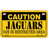 Caution Jaguars Metal Novelty License Plate 7" x 4" (MP)