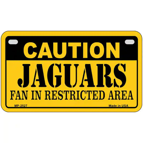 Caution Jaguars Metal Novelty License Plate 7" x 4" (MP)