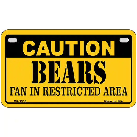 Caution Bears Metal Novelty License Plate 7" x 4" (MP)