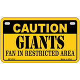 Caution Giants Metal Novelty License Plate 7" x 4" (MP)