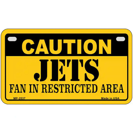 Caution Jets Metal Novelty License Plate 7" x 4" (MP)