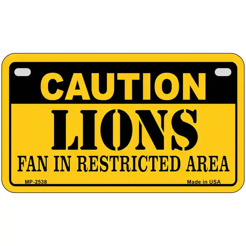 Caution Lions Metal Novelty License Plate 7" x 4" (MP)