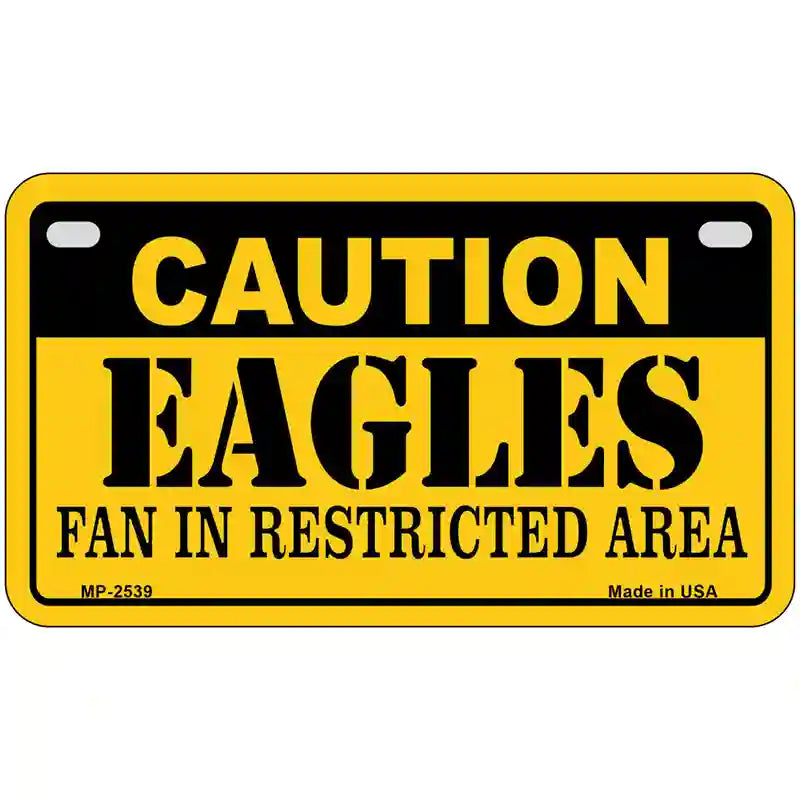 Caution Eagles Metal Novelty License Plate 7" x 4" (MP)