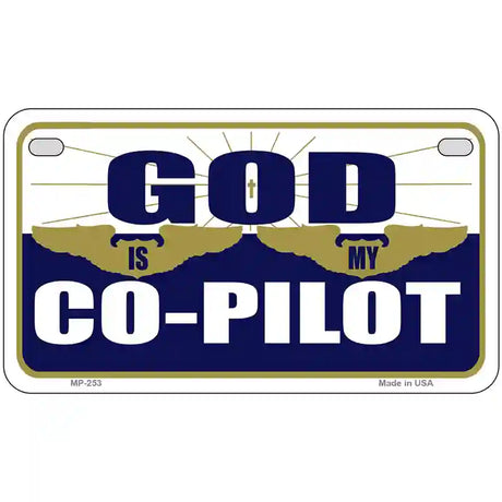 God Is My Co-Pilot Metal Novelty License Plate 7" x 4" (MP)