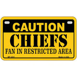 Caution Chiefs Metal Novelty License Plate 7" x 4" (MP)