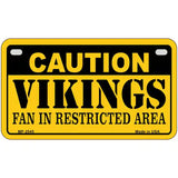 Caution Vikings Metal Novelty License Plate 7" x 4" (MP)