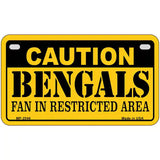 Caution Bengals Metal Novelty License Plate 7" x 4" (MP)