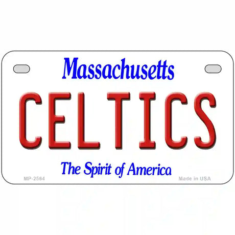 Celtics Massachusetts Novelty State Metal License Plate 7" x 4" (MP)