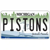 Pistons Michigan Novelty State Metal License Plate 7" x 4" (MP)