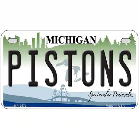 Pistons Michigan Novelty State Metal License Plate 7" x 4" (MP)