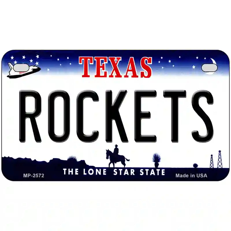 Rockets Texas Novelty State Metal License Plate 7" x 4" (MP)