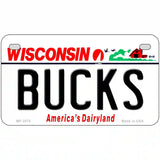 Bucks Wisconsin Novelty State Metal License Plate 7" x 4" (MP)