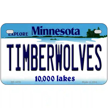 Timberwolves Minnesota Novelty State Metal License Plate 7" x 4" (MP)