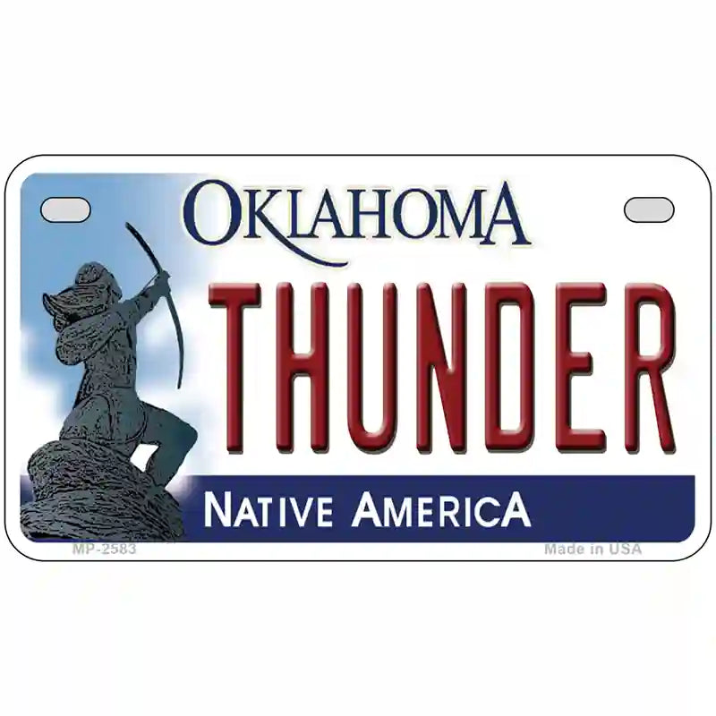 Thunder Oklahoma Novelty State Metal License Plate 7" x 4" (MP)