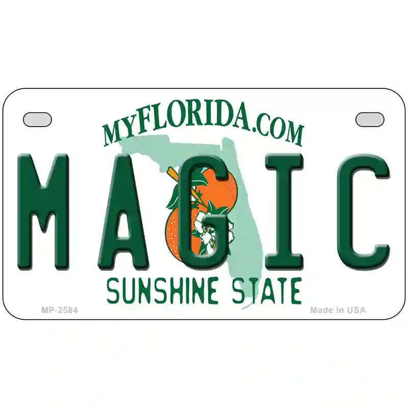 Magic Florida Novelty State Metal License Plate 7" x 4" (MP)