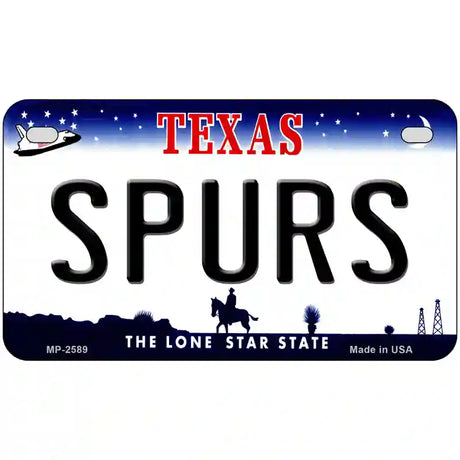 Spurs Texas State Metal Novelty License Plate 7" x 4" (MP)