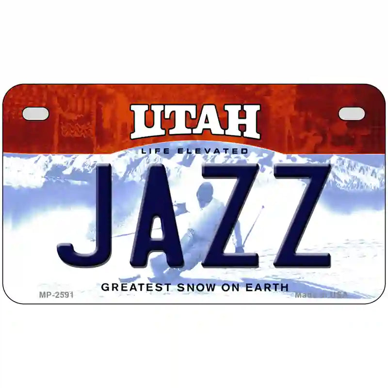 Jazz Utah Novelty State Metal Novelty License Plate 7" x 4" (MP)