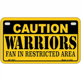 Caution Warriors Fan Metal Novelty License Plate 7" x 4" (MP)