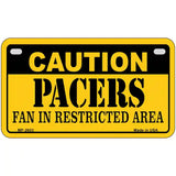 Caution Pacers Metal Novelty License Plate 7" x 4" (MP)