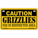 Caution Grizzlies Fan Metal Novelty License Plate 7" x 4" (MP)