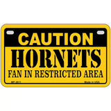 Caution Hornets Fan Metal Novelty License Plate 7" x 4" (MP)