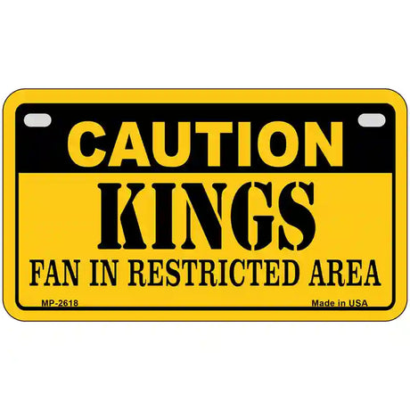 Caution Kings Fan Metal Novelty License Plate 7" x 4" (MP)