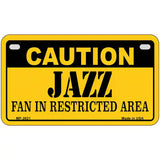 Caution Jazz Fan Metal Novelty License Plate 7" x 4" (MP)