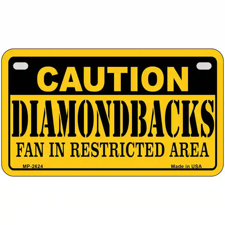 Caution Diamondbacks Fan Metal Novelty License Plate 7" x 4" (MP)