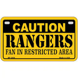 Caution Rangers Fan Metal Novelty License Plate 7" x 4" (MP)