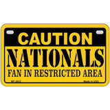 Caution Nationals Fan Metal Novelty License Plate 7" x 4" (MP)