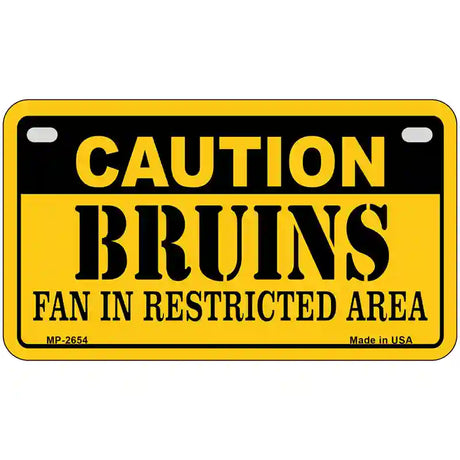 Caution Bruins Vanity Metal Novelty License Plate 7" x 4" (MP)