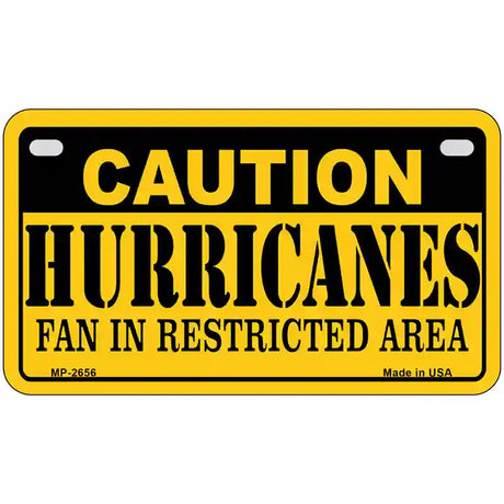 Caution Hurricanes Metal Novelty License Plate 7" x 4" (MP)