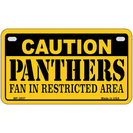 Caution Panthers Hockey Metal Novelty License Plate 7" x 4" (MP)