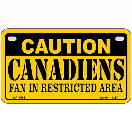 Caution Canadiens Metal Novelty License Plate 7" x 4" (MP)